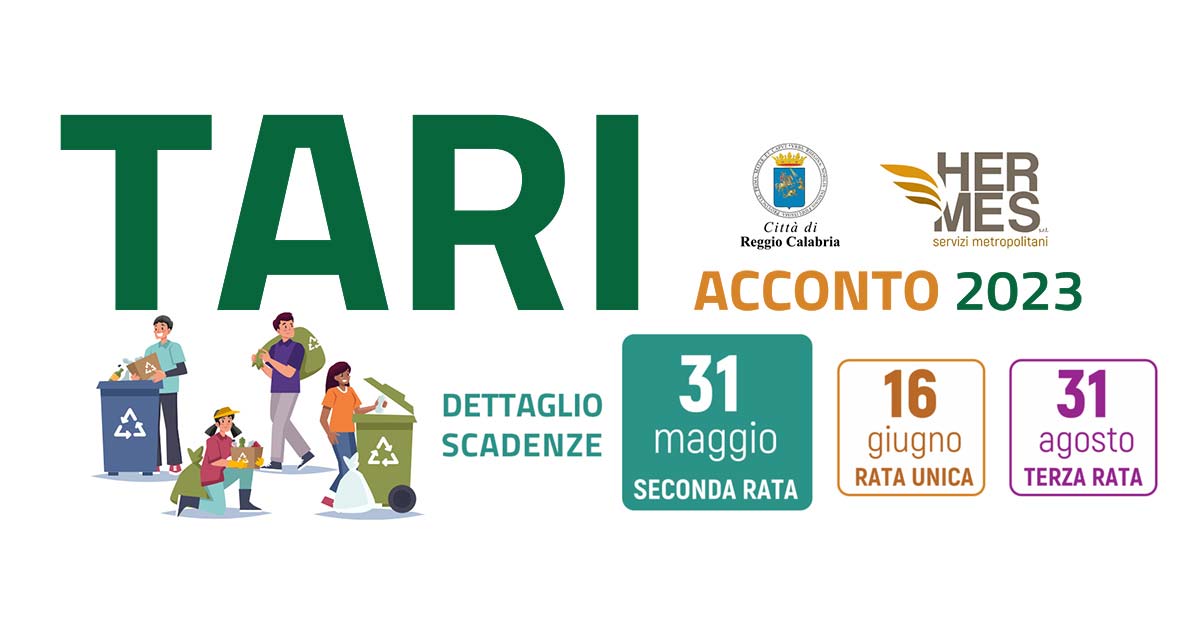 Immagine relativa alla notizia TARI ACCONTO 2023 - SCADENZA Seconda Rata
