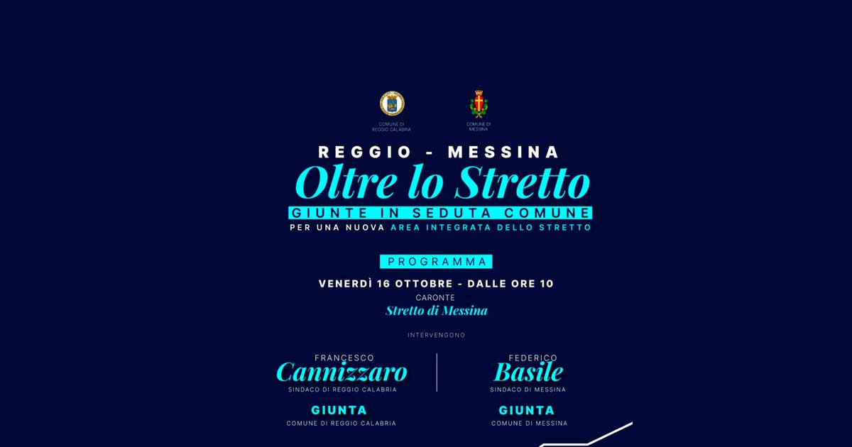 Immagine relativa alla notizia Area integrata dello Stretto - IL 16 ottobre le Giunte di Reggio Calabria e Messina in seduta comune a bordo di una nave