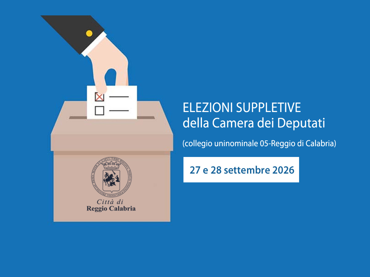 Immagine relativa alla notizia Elezioni suppletive della Camera dei deputati nel collegio uninominale 05-Reggio di Calabria della XXIII Circoscrizione Calabria