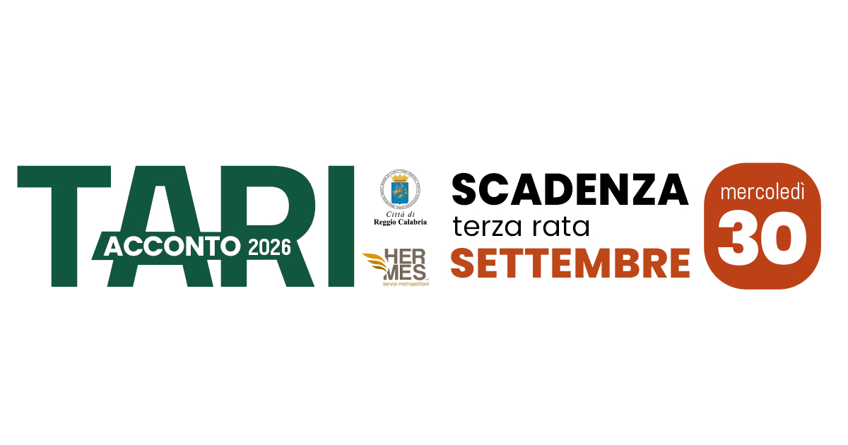 Immagine relativa alla notizia Hermes Servizi Metropolitani - Terza rata TARI acconto 2026